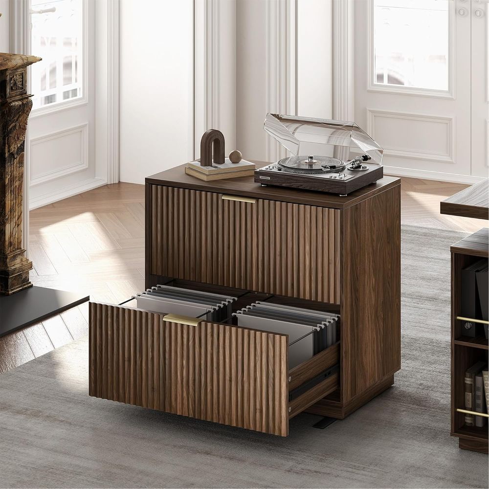 File Cabinet Lateral - 2-Drawer Cabinet with Luted Design, 32''