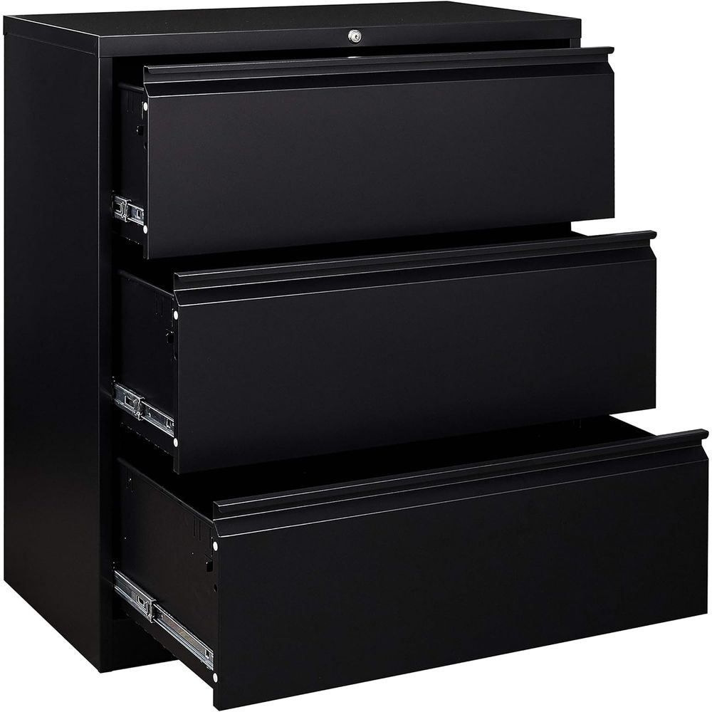 File Cabinet Lateral - 3-Drawer Lateral File Cabinet with Lock,