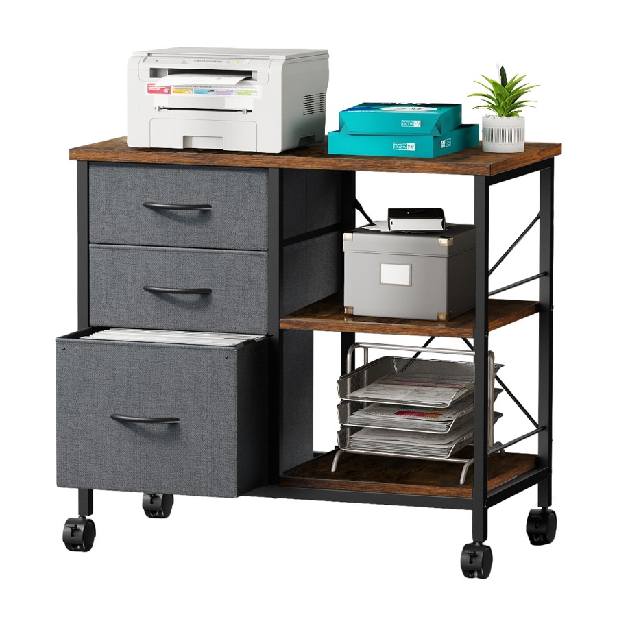 File Cabinet Lateral - Rolling File Cabinet with 3 Drawers