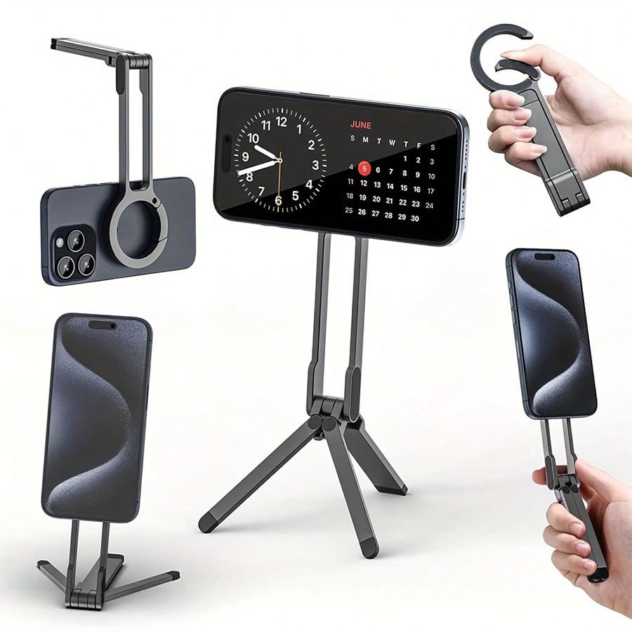 Magazine File Holder - Alloy Metal Magnetic Phone Holder Tripod