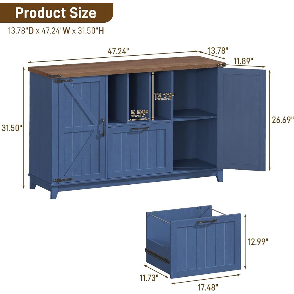Navy Blue and Brown Lateral Fi - File Cabinet Lateral recensie en prijs