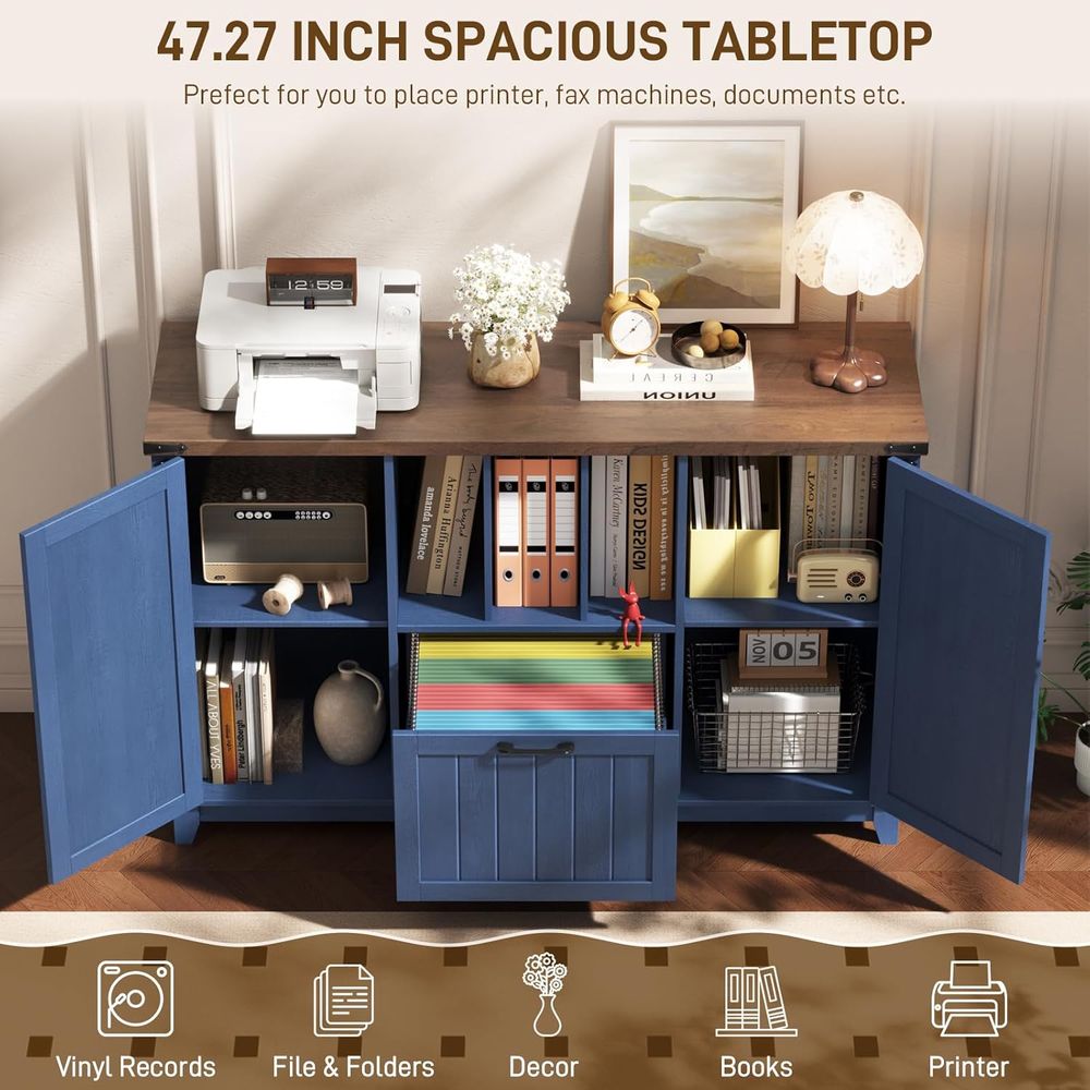 Navy Blue and Brown Lateral Fi - File Cabinet Lateral recensie en prijs