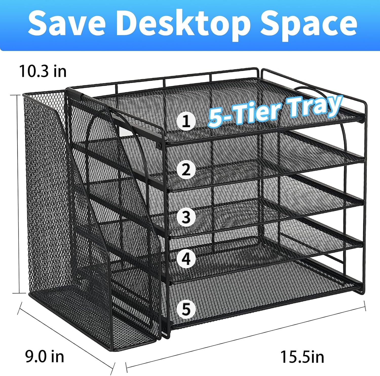 5-Tier Desk Organizer with Mag - Magazine File Holder recensie en prijs