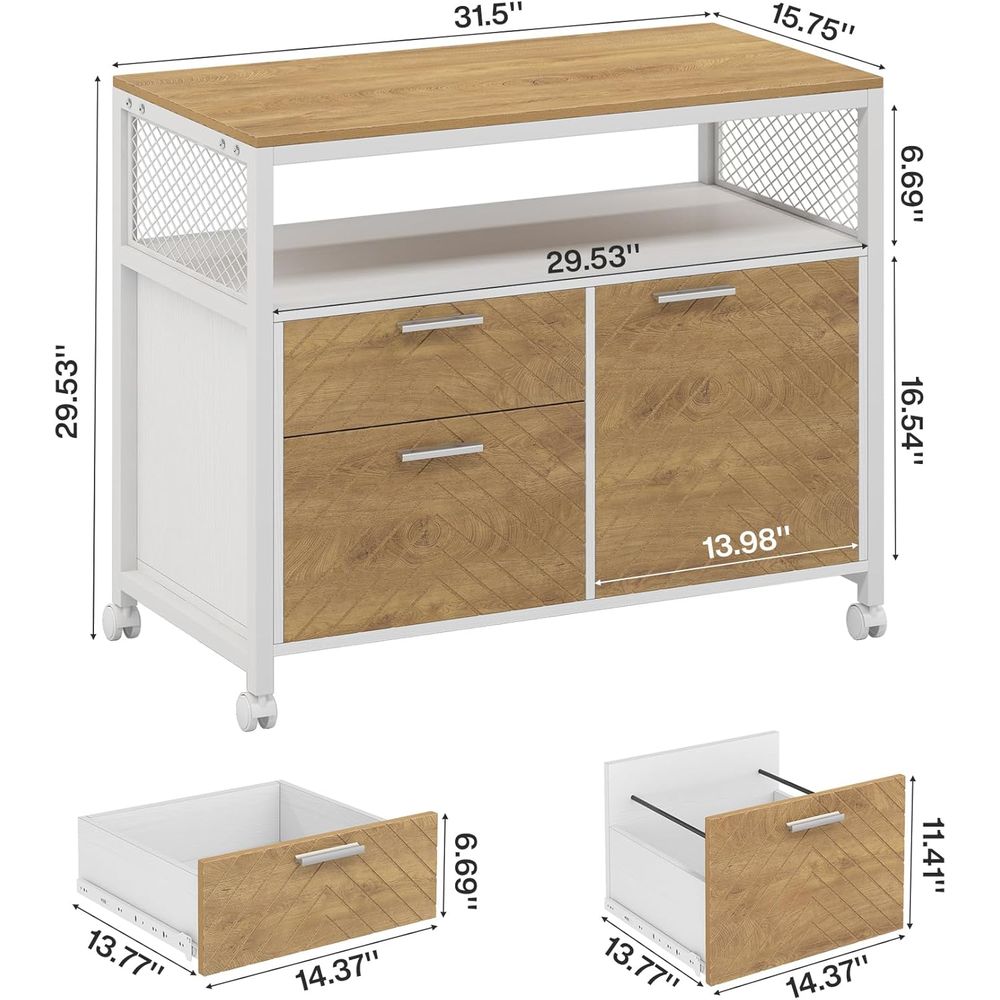 Light Walnut Modern Lockable L - File Cabinet Lateral recensie en prijs