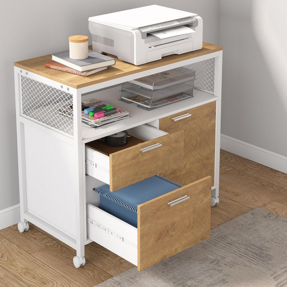 Light Walnut Modern Lockable L - File Cabinet Lateral recensie en prijs