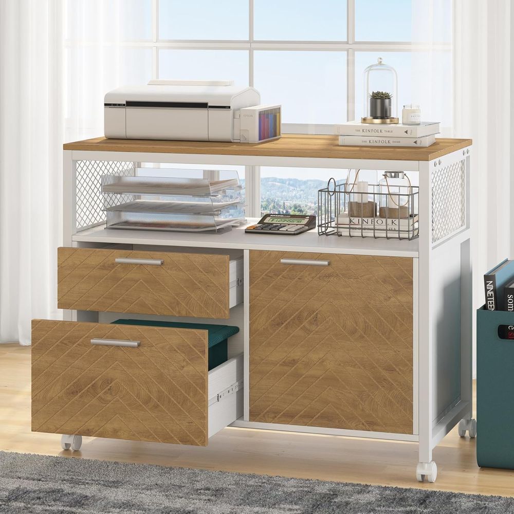 Light Walnut Modern Lockable L - File Cabinet Lateral recensie en prijs