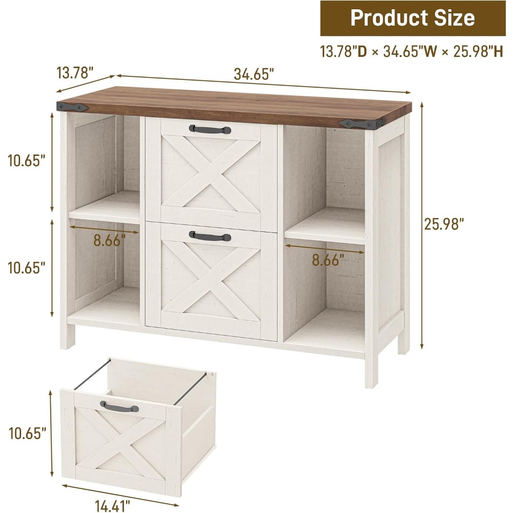 2 Drawer File Cabinet, Farmhou - File Cabinet Lateral recensie en prijs
