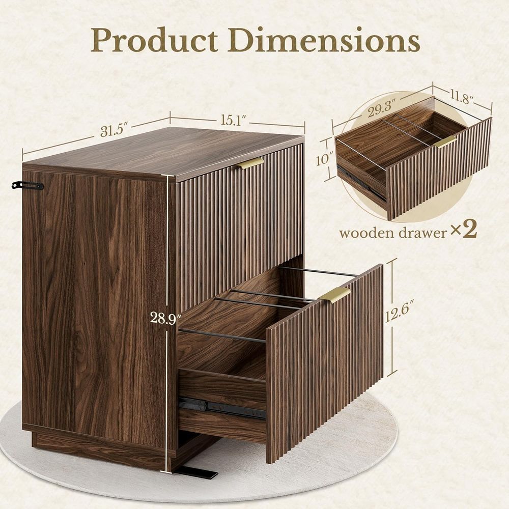2-Drawer Cabinet with Luted De - File Cabinet Lateral recensie en prijs