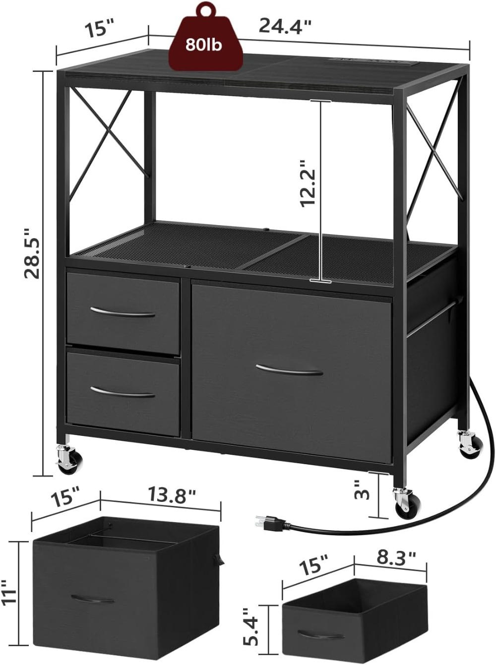 3-Drawer File Cabinet with Cha - File Cabinet Lateral recensie en prijs