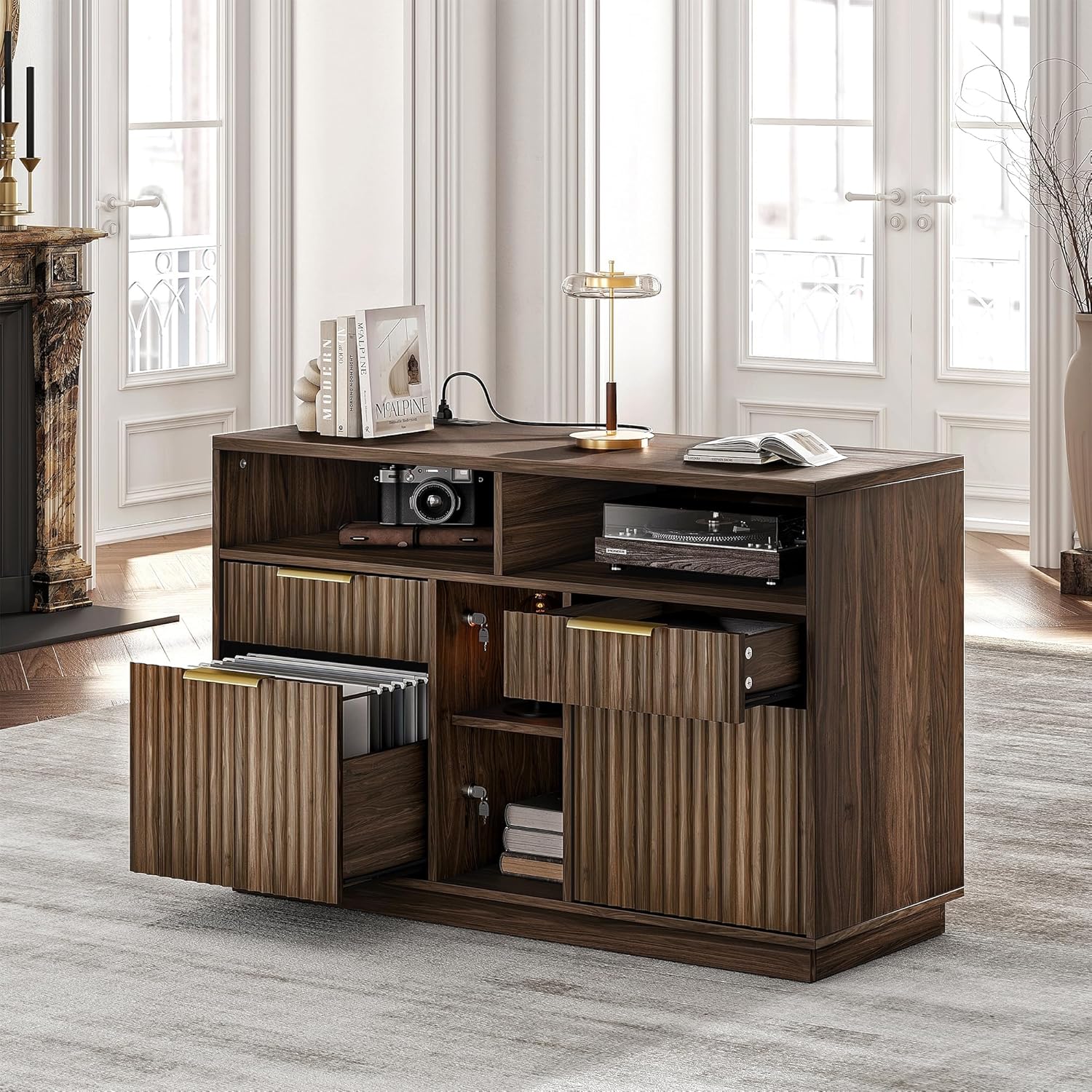 4 Drawer File Cabinet, Fluted  - File Cabinet Lateral recensie en prijs