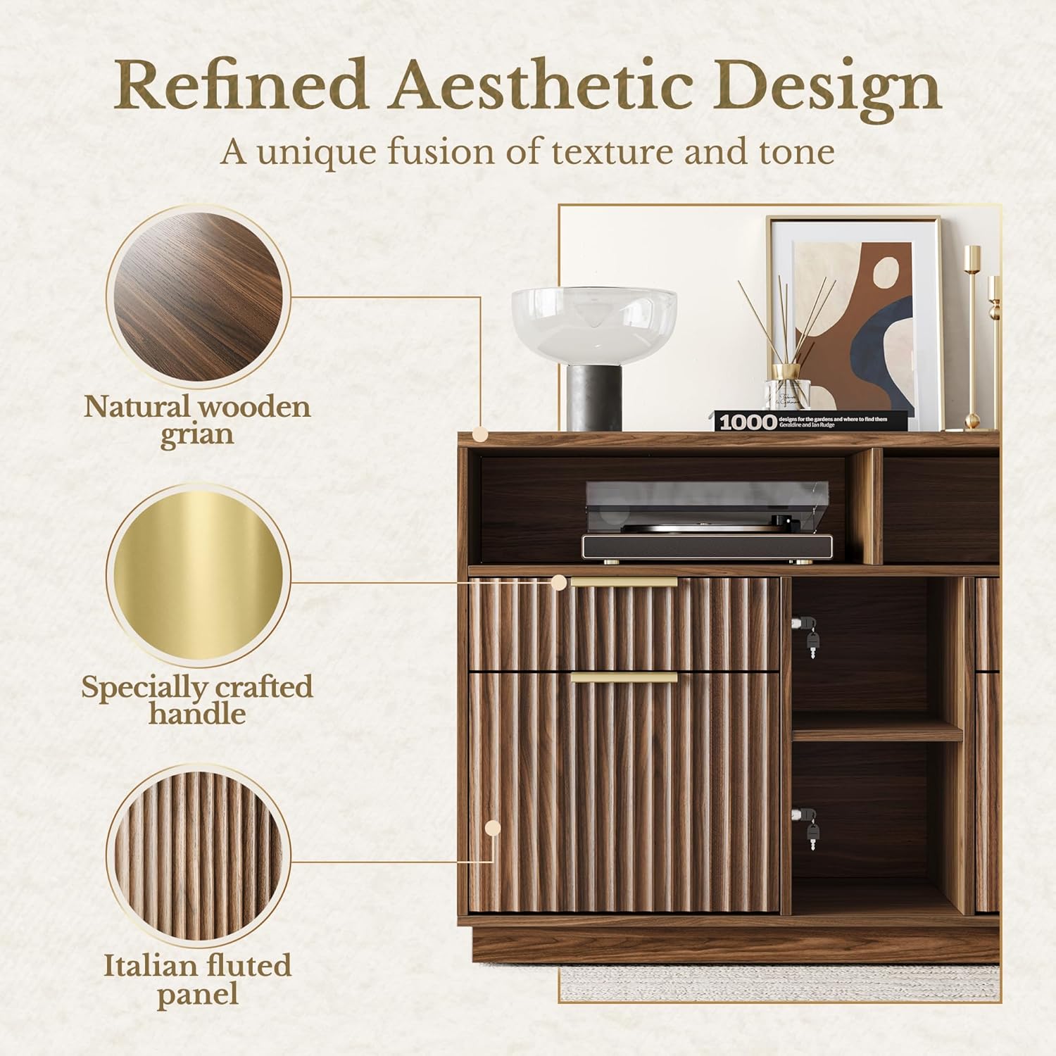 4 Drawer File Cabinet, Fluted  - File Cabinet Lateral recensie en prijs