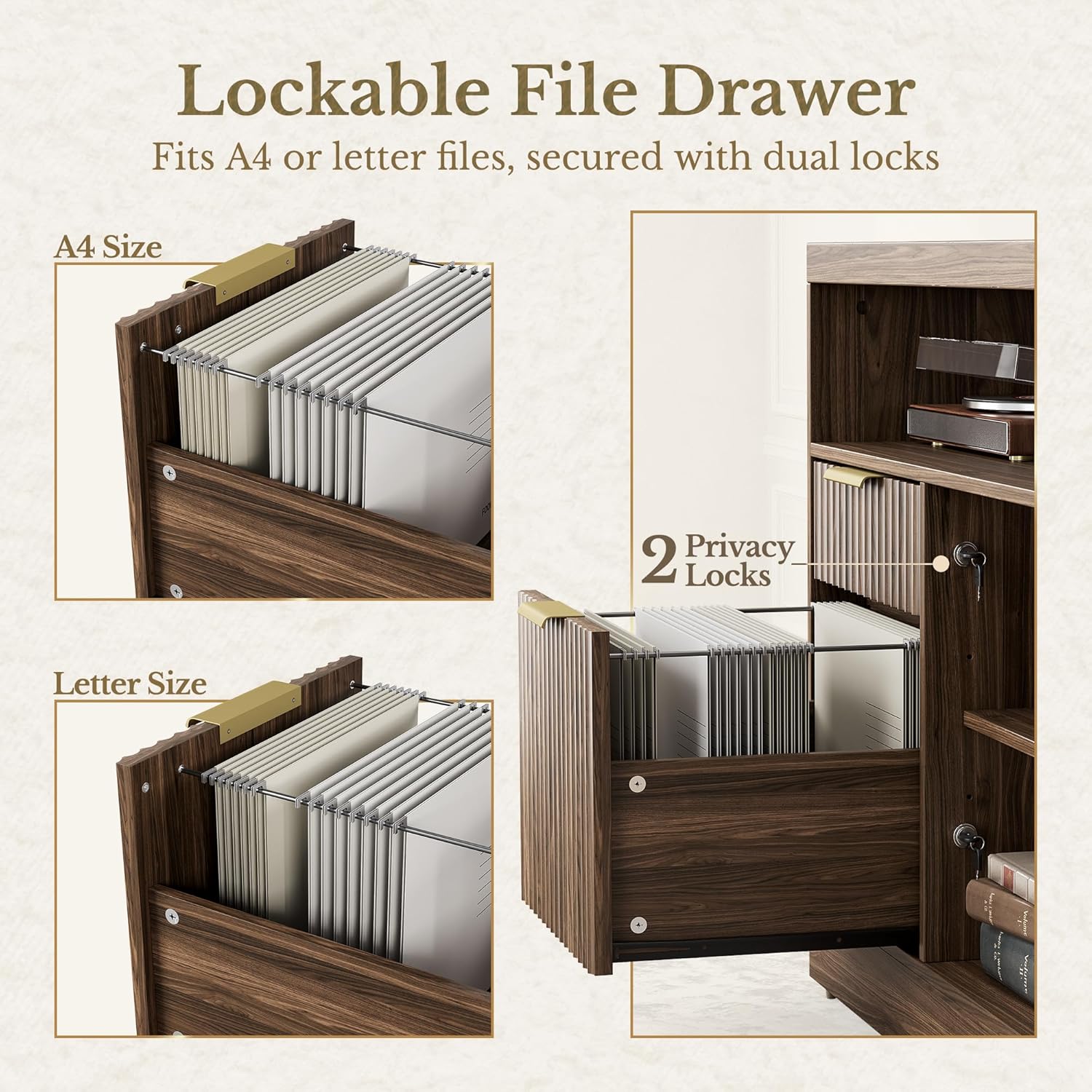 4 Drawer File Cabinet, Fluted  - File Cabinet Lateral recensie en prijs