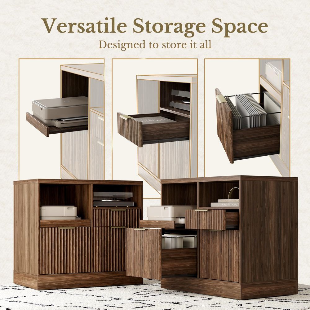 Drawer File Cabinet, Fluted Wo - File Cabinet Lateral recensie en prijs