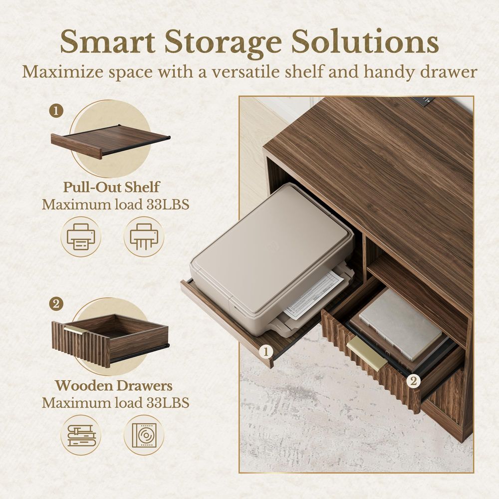 Drawer File Cabinet, Fluted Wo - File Cabinet Lateral recensie en prijs