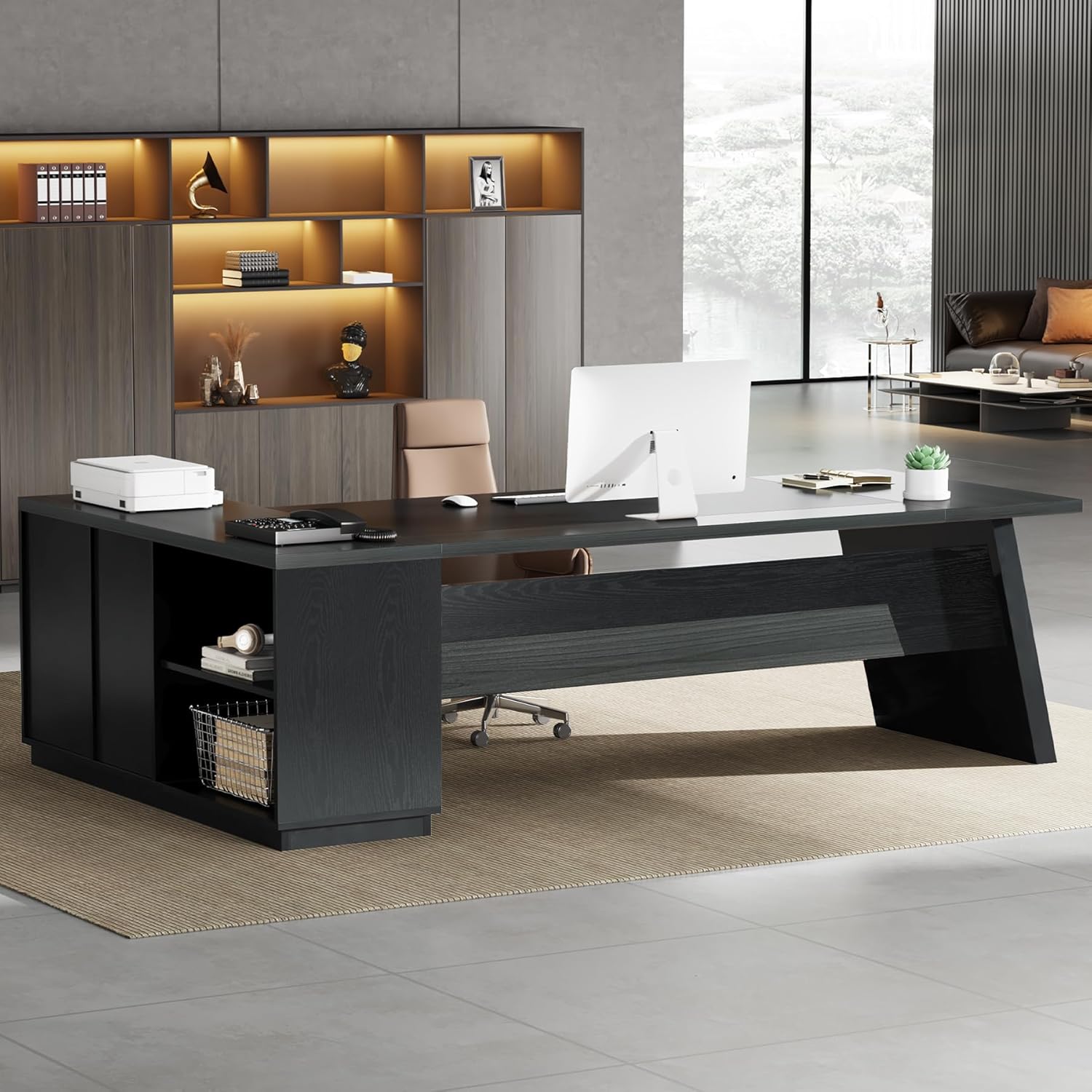 L-Shaped Executive Desk 78in M - Office Furniture Filing Cabinets recensie en prijs