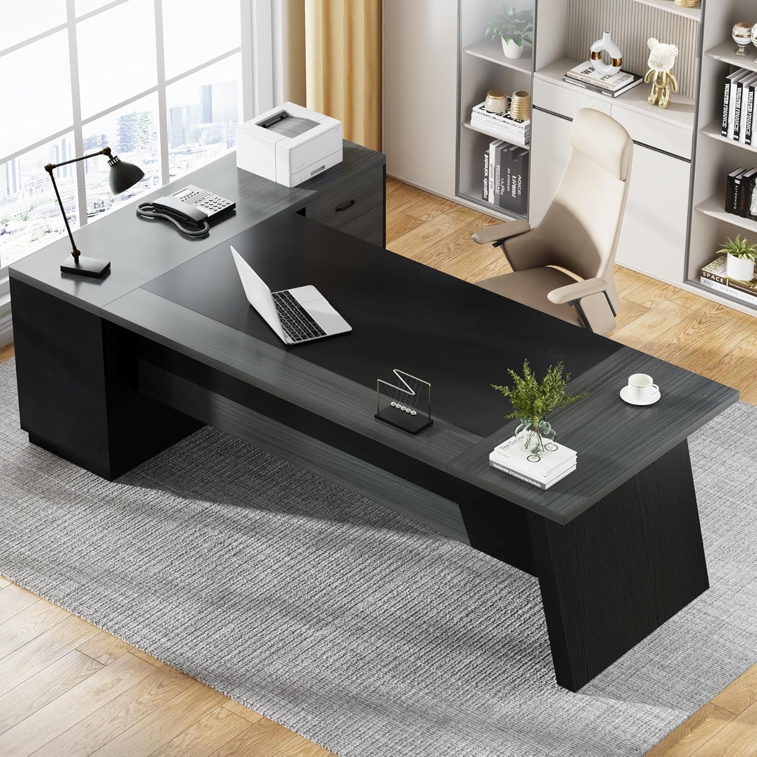 L-Shaped Executive Desk 78in M - Office Furniture Filing Cabinets recensie en prijs