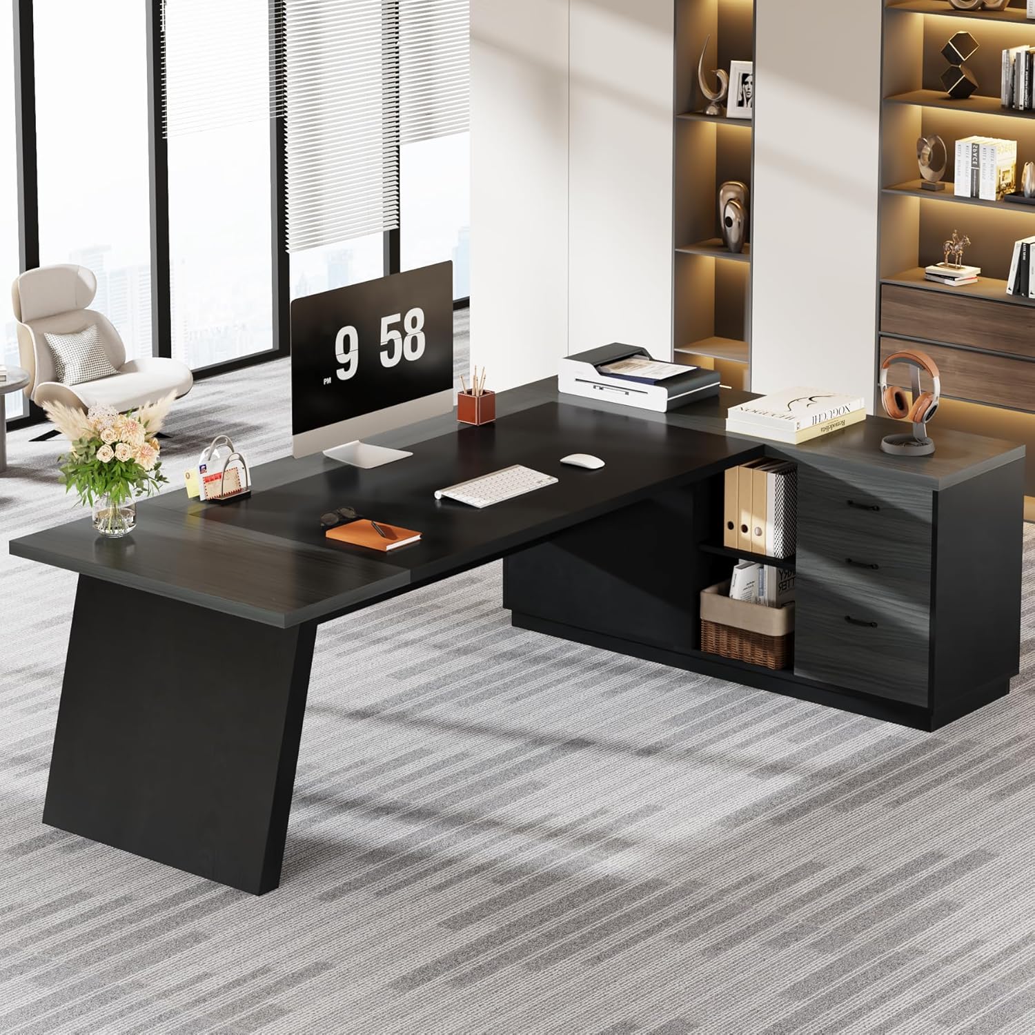 L-Shaped Executive Desk 78in M - Office Furniture Filing Cabinets recensie en prijs