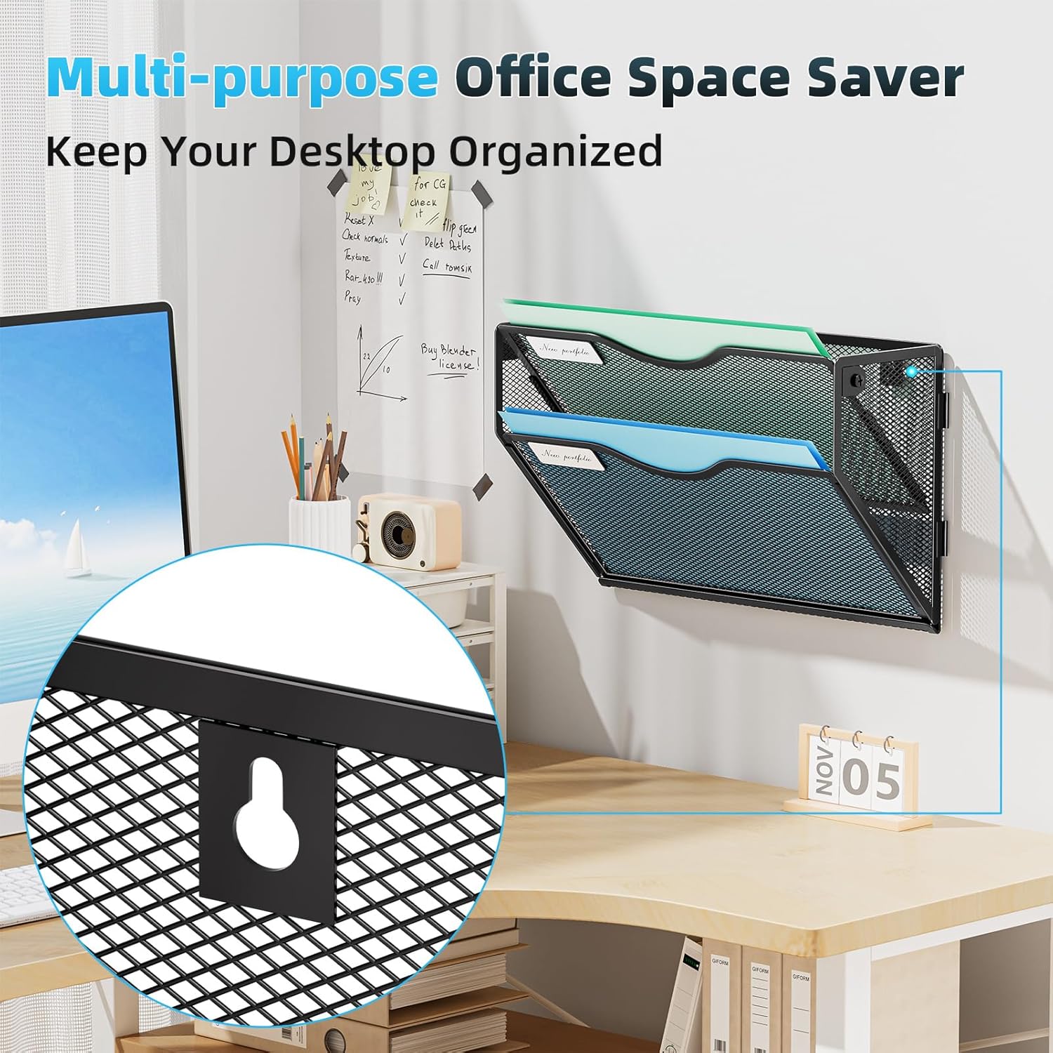 2-Tier Wall File Holder, Mesh  - Magazine File Holder recensie en prijs