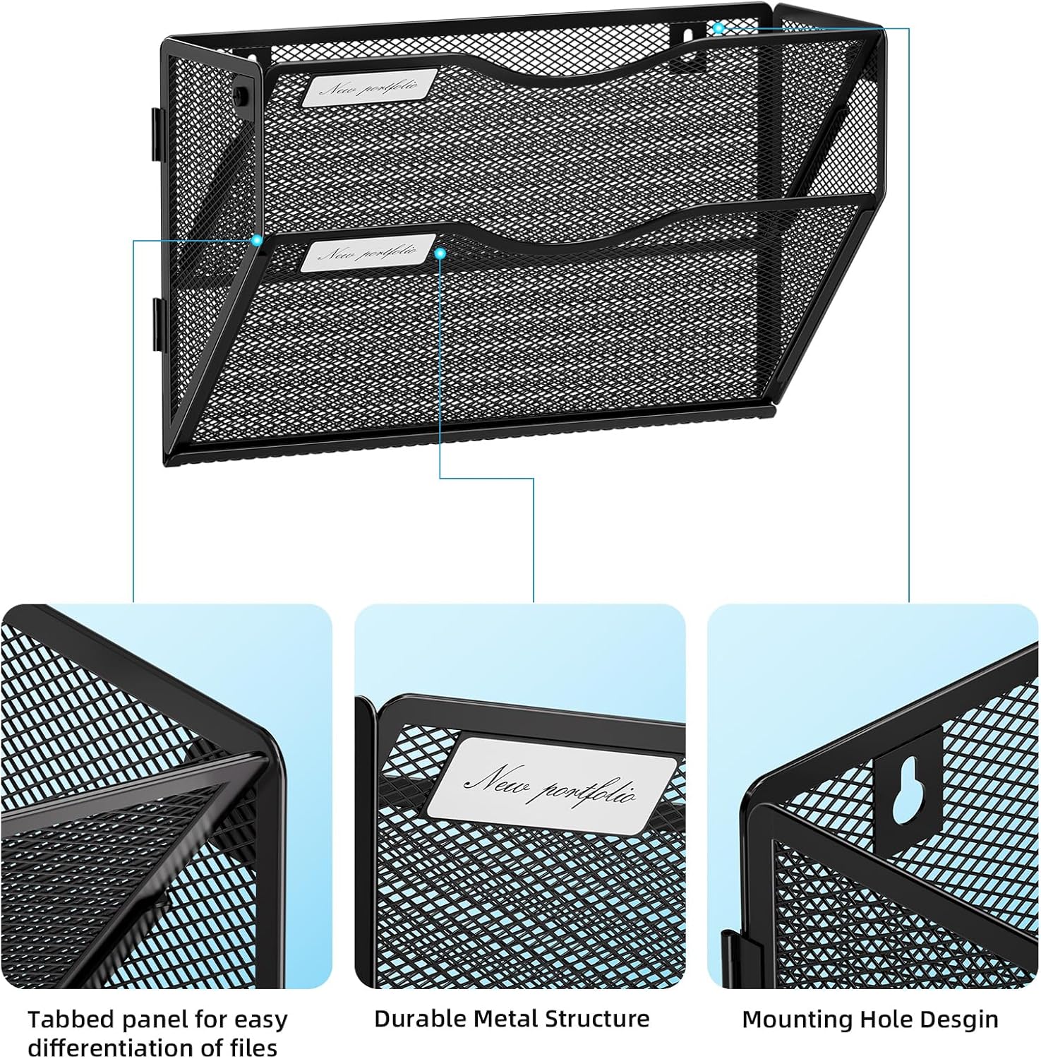 2-Tier Wall File Holder, Mesh  - Magazine File Holder recensie en prijs