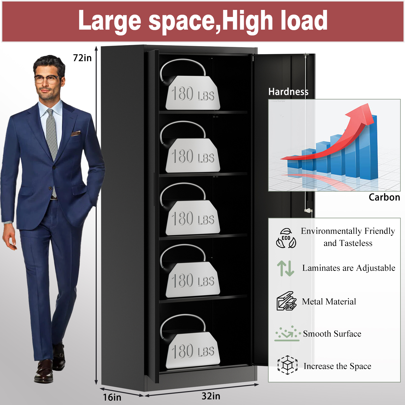 Metal File Cabinet with Lock H - Office Furniture Filing Cabinets recensie en prijs