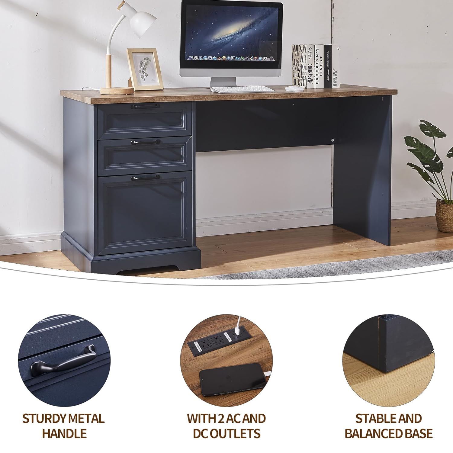 60in Farmhouse Executive Desk  - Office Furniture Filing Cabinets recensie en prijs