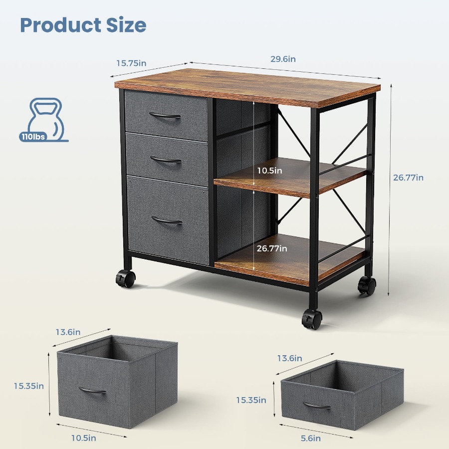 Rolling File Cabinet with 3 Dr - File Cabinet Lateral recensie en prijs