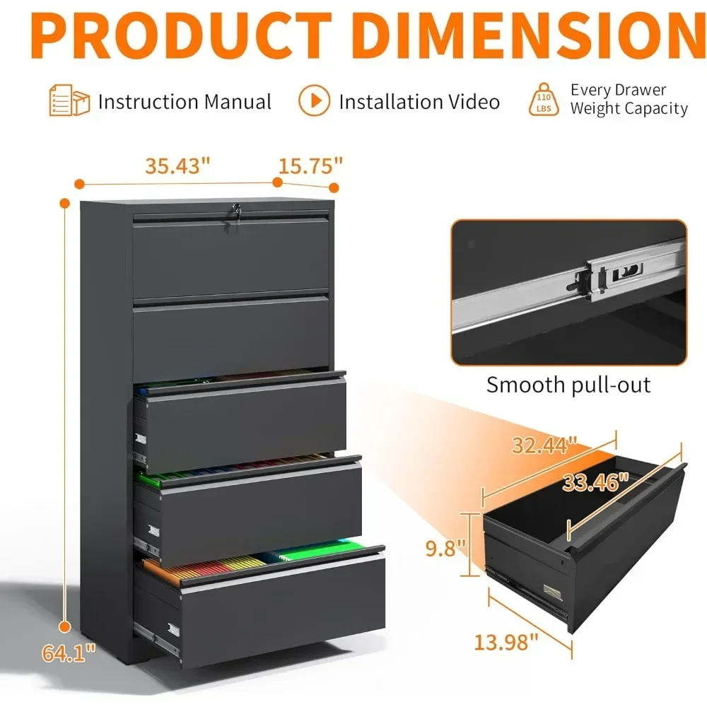 locking file cabinet with 5 dr - File Cabinet Lateral recensie en prijs